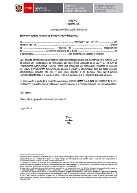 Anexoautorizacin Notificaciones Electrnicas Anexo Formato
