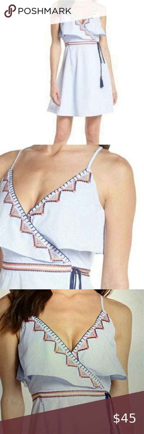 Thml Embroidered Stripes Wrap Tassels Dress Szxs Clothes Design Tassel Dress Thml