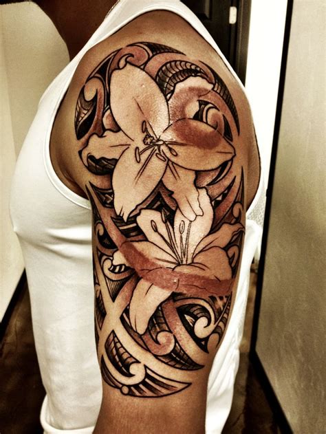 Polynesian Floral Tattoo Design Polynesian Tattoo