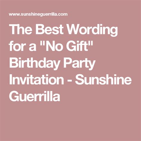 Find the right emily post book or greeting card for you. Sunshine Guerrilla: The Best Wording for a "No Gift ...