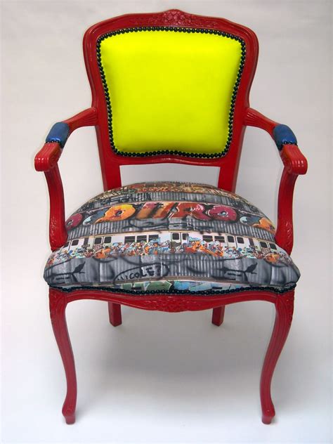 Graffiti Duro Chair - Upcycled Hide/Fabric GIN Art & Design/Orlando