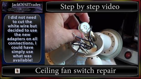 Check all connections to ensure that no wires are loose or loose. How to replace a broken ceiling fan switch in 720pHD - YouTube