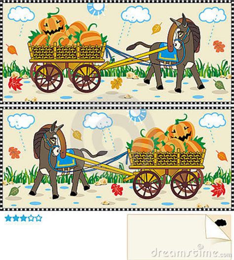 Spot Ten Differences Puzzle Halloween Stock Vector Illustration Of