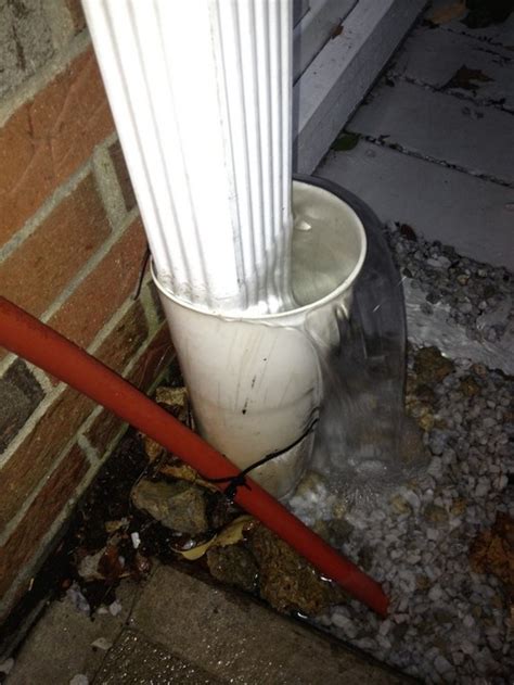 Apply pvc cement to the outside of each end of the cut pipe and to the inside of the elbow and adapter. Where does my gutter let out?