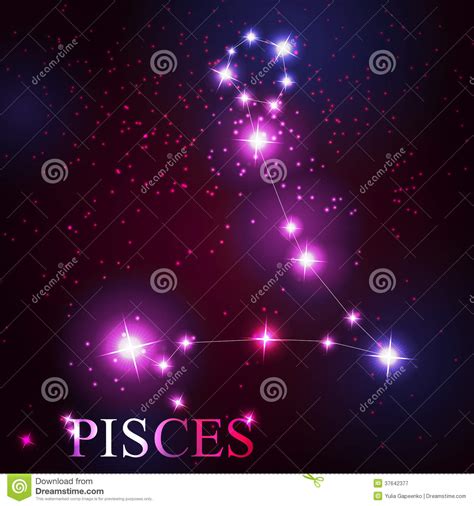 Pisces Zodiac Sign Of The Beautiful Bright Stars Stock ...