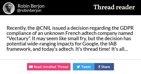 Thread By Robinberjon Recently The Cnil Issued A Decision