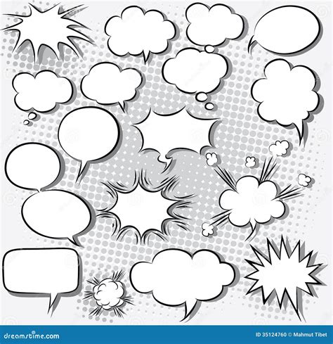 Comic Speech Bubbles Isolated On Transpared Background Vector