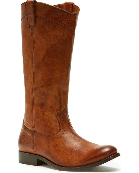 Frye Women S Cognac Melissa Pull On Boots Round Toe Cognac Boots Brown Leather Riding