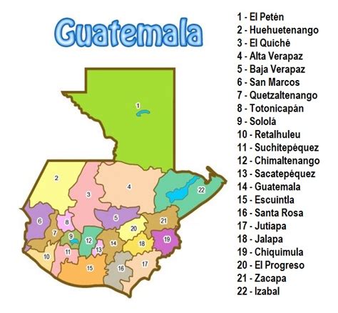 Blog De Geografia Lista Departamentos Da Guatemala E Suas Capitais