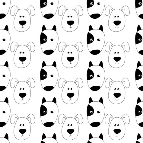 Premium Vector Seamless Black And White Vector Pattern With Cute Hand