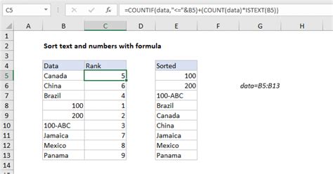 Sort Text And Numbers With Formula Excel Formula Exceljet