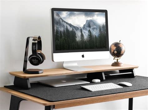 Wooden Monitor Stand Wooden Stand Laptop Stand Desk Organiser