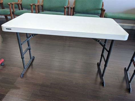 Lifetime 4 Ft Fold In Half One Hand Adjustable Height Table Mariner