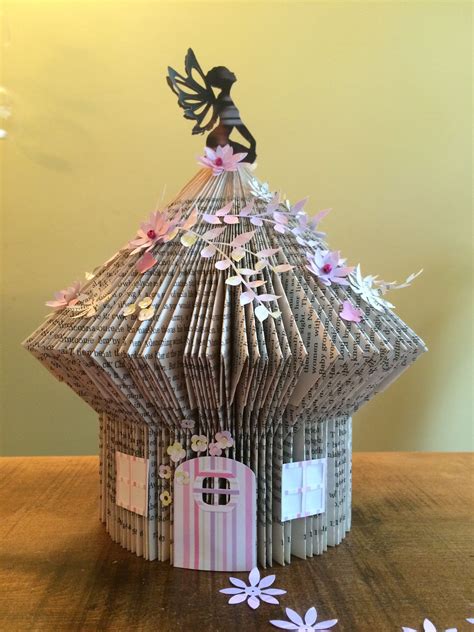 Book Folding Fairy House Upcycled Books Crafts Folded Book Art