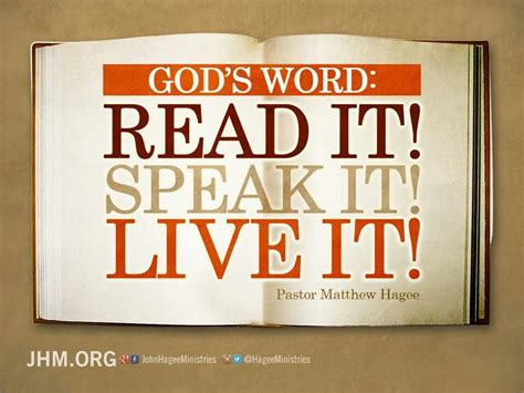 Gods Word Read It Speak It Live It Pastor Matthew Hagee