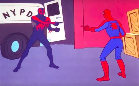 Into The Spider Verse End Credit Scene Spider Man Pointing At Spider