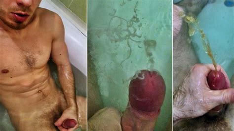 Muscular Man Cums In The Bathroom Underwater Cum Shot Pissing On Myself