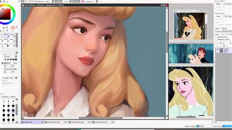 Disney Princess 1 Aurora Speedpaint Paint Tool Sai Youtube