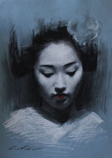 Phil Couture Art Daily Recent Charcoal Drawings Of Maiko