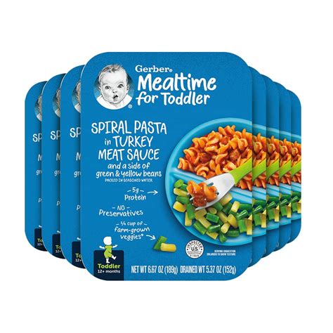 Gerber Mealtime For Toddler Spiral Pasta In Turkey Meat