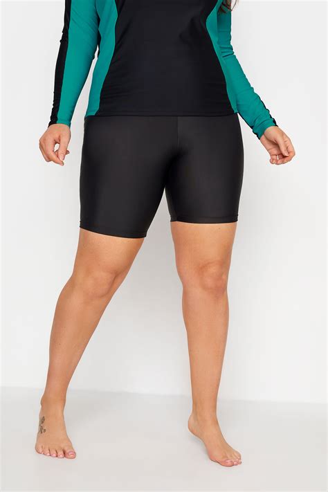 Plus Size Black Stretch Swim Shorts Yours Clothing