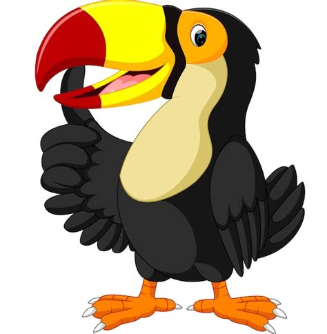 Tucán De Pájaro Feliz De Dibujos Animados Vector Premium