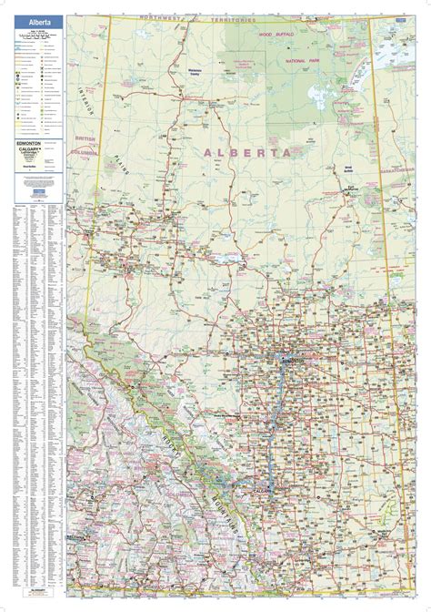 Alberta Wall Map Small 28 X 40 Inches Includes All Highways