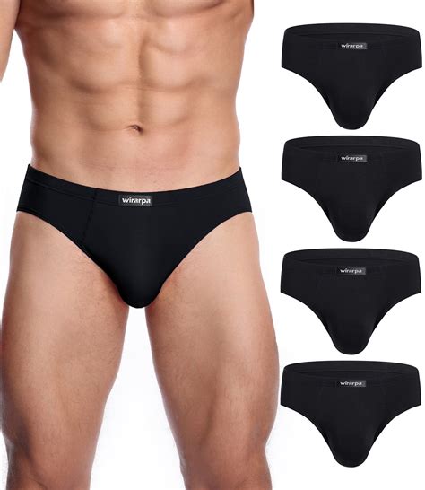 wirarpa men s underwear modal microfiber briefs no fly underpants black 4 pack sizes s 3xl