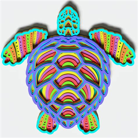 Multilayer Turtle Mandala Dxf Svg Vector Mandala File For Etsy