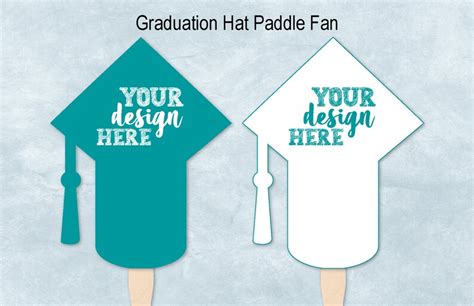 Graduation Hat Paddle Fan Blank Template Convocation Program Etsy