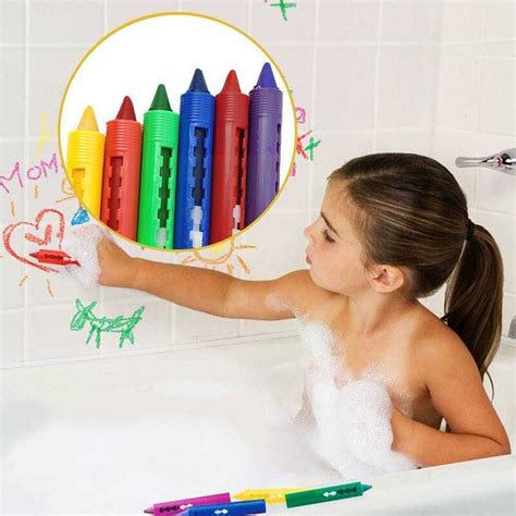 6 قطعة المجموعة الأطفال قابل للغسل الحمام الطباشير سهلة للقضاء اللوحة أقلام الكتابة على الجدران