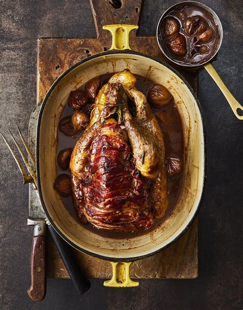 Pot Roast Guinea Fowl With Chestnuts And Spiced Gravy Delicious Magazine