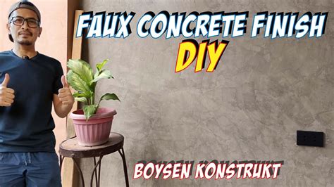 Faux Concrete Finish Using Boysen Konstrukt Diy Industrial Wall