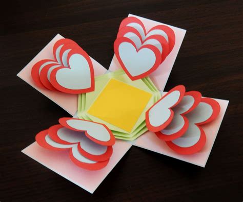 Handmade Customisable Blank Origami Heart Explosion Box Explosion Box