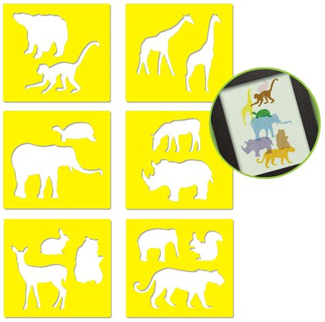 Buy Animal Stencils Drawing Stencils For Kids Stencil Set Of 6 Plastic