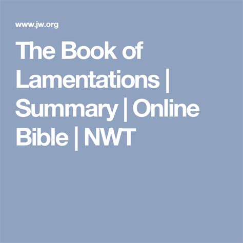 The Book Of Lamentations Lamentations Bible Books