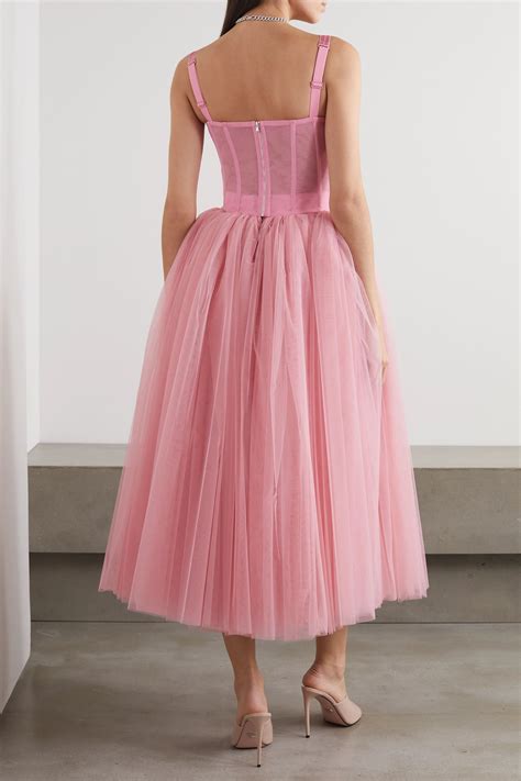 Pink Tulle Midi Dress Dolce Gabbana Pink Tulle Dress Dolce
