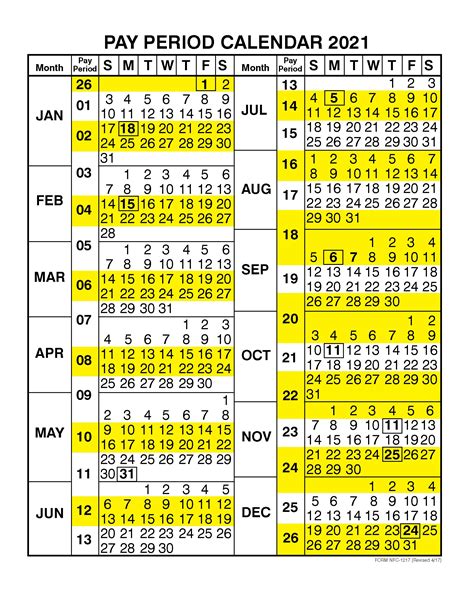 Federal Pay Period Calendar Printable