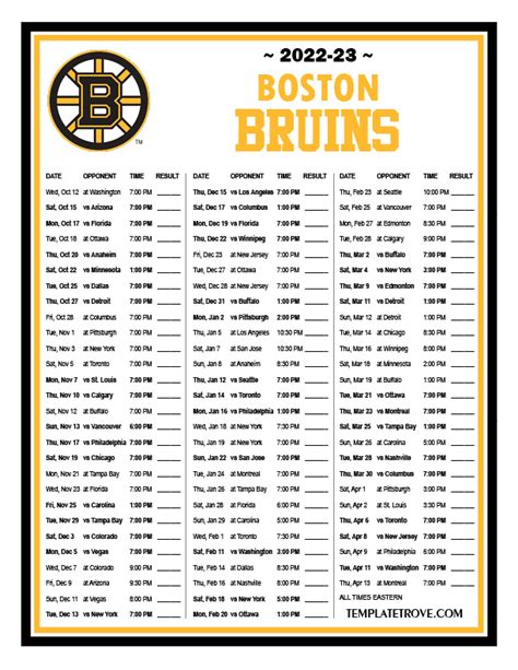 Boston Bruins Schedule 2023 Upcoming Games And Dates Kwens Palor