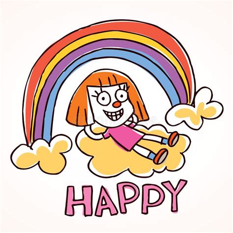 Szczęśliwa Mała Dziewczynka Ilustracja Wektor Ilustracja Złożonej Z