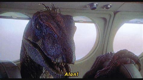 In Jurassic Park Iii A Velociraptor Gets Crazy Eyes And Talks To Dr