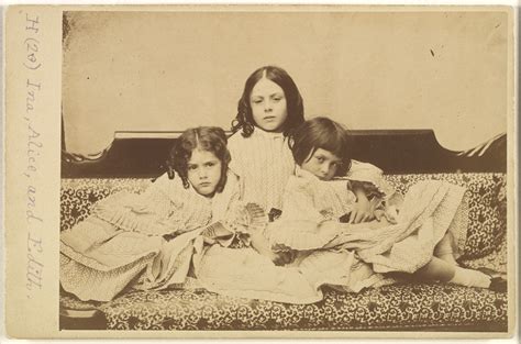 Lewis Carroll Edith Ina And Alice Liddell On A Sofa The