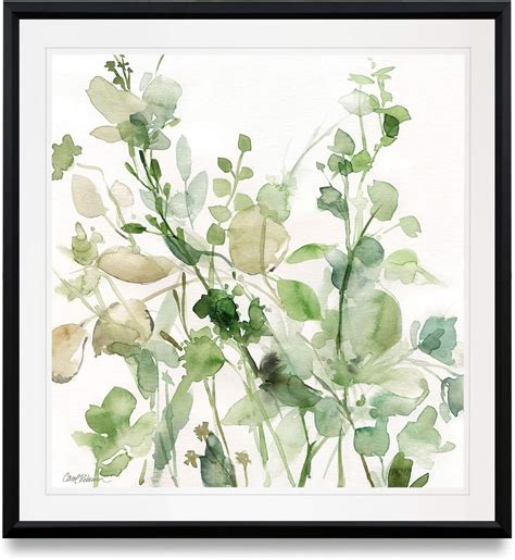 Amazon Com Renditions Gallery Sage Garden Ii Leaves Art Framed Contemporary Artwork Giclee