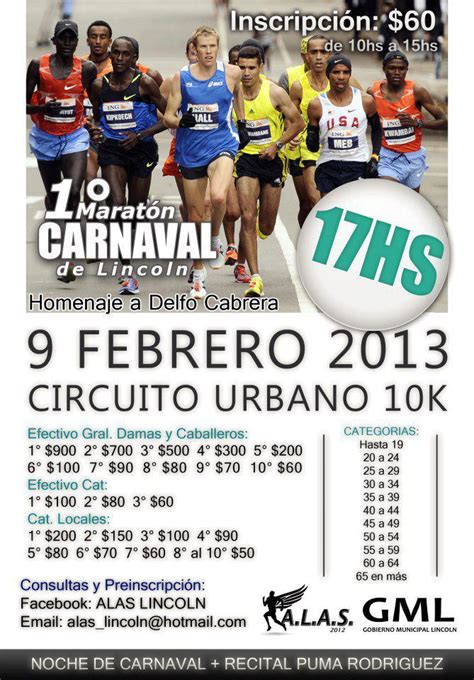 1° Maratón Carnaval De Lincoln Guía Maraton Calendario De Carreras De Calle Aventura Y Triatlón