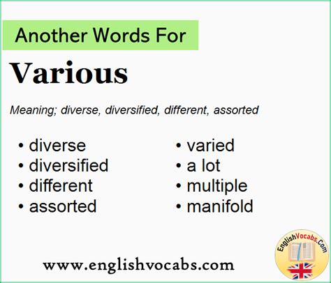 Another Word For Various What Is Another Word Various English Vocabs