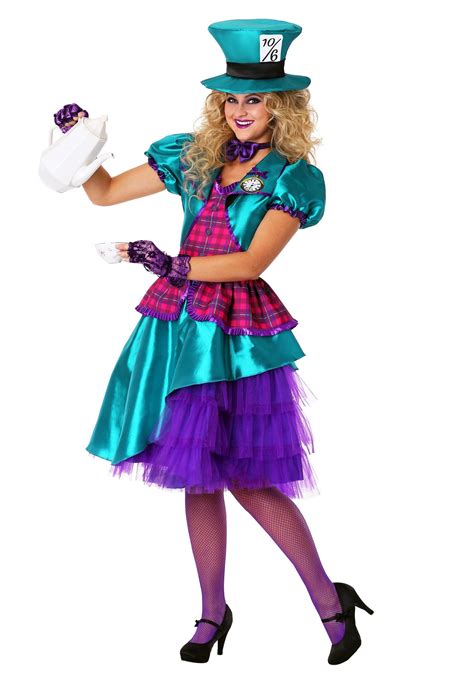 Plus Size Womens Teal Hatter Costume