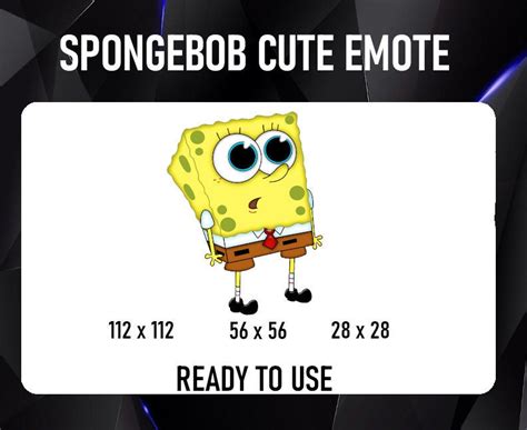 Spongebob Cute Emote For Twitch Discord Or Youtube Etsy