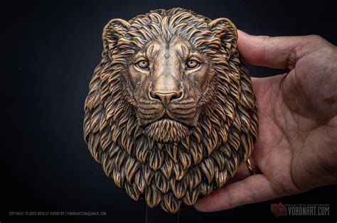 Nikolay Vorobyov Lion Face Sculpture 3d Printing Resin Casting