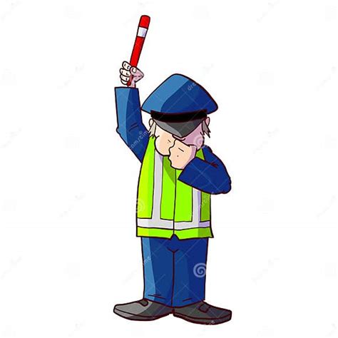 Colorful Cartoon Traffic Police Officer Stock Vector Illustration Of