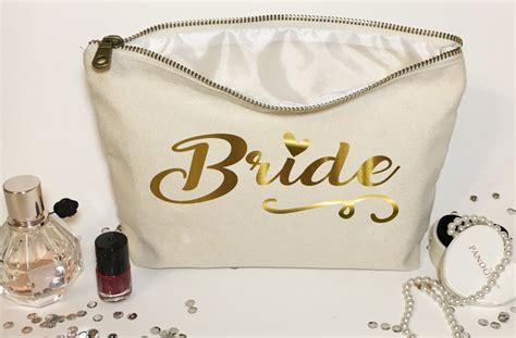 Personalized Wedding Makeup Bag Canvas Cosmetic Bag Ts